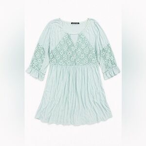 Love Kuza Mint Crochet Lace Boho Dress